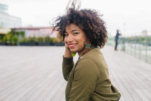woman smiling after successful recovery from binging and purging