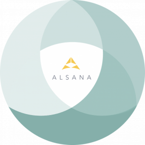 Alsana logo in circle of venn diagrams, representing our adaptive approach to eating disorder treatment.