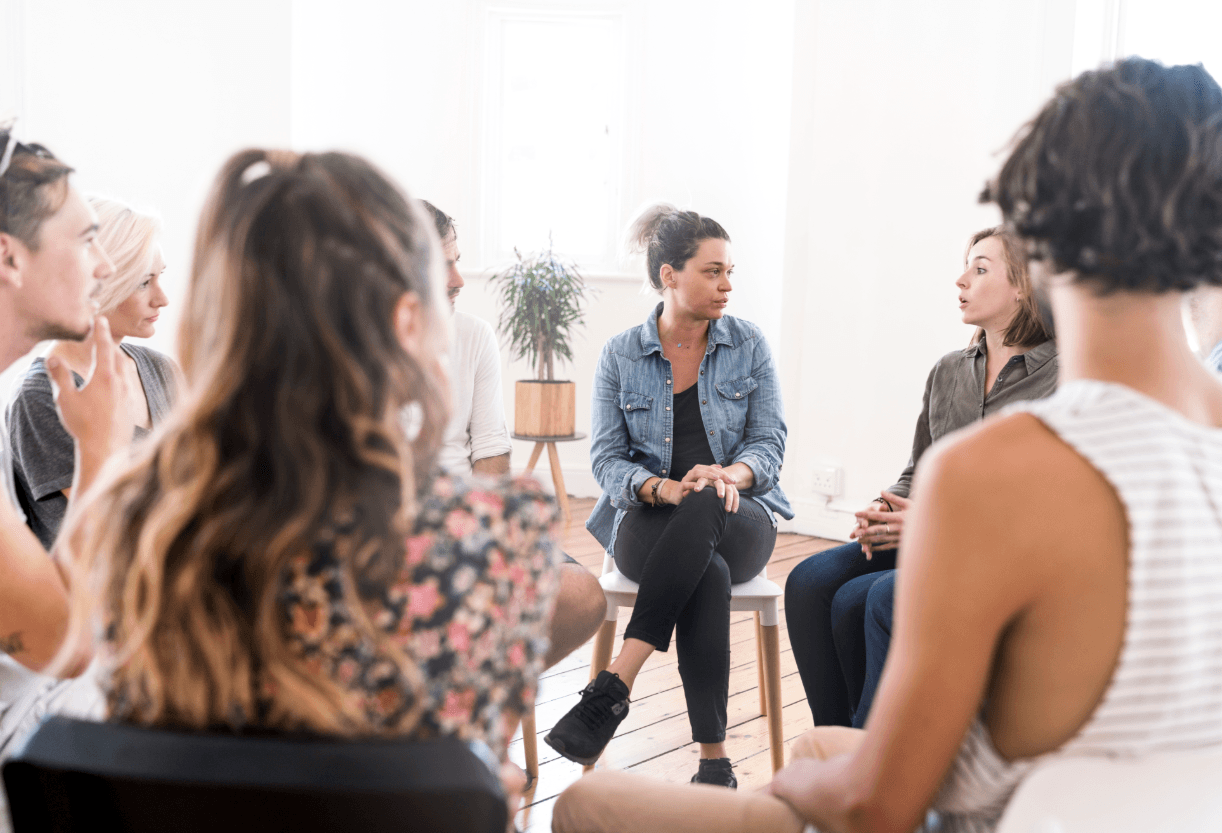 Person receiving support in eating disorder group session- Eating Disorder Group Session