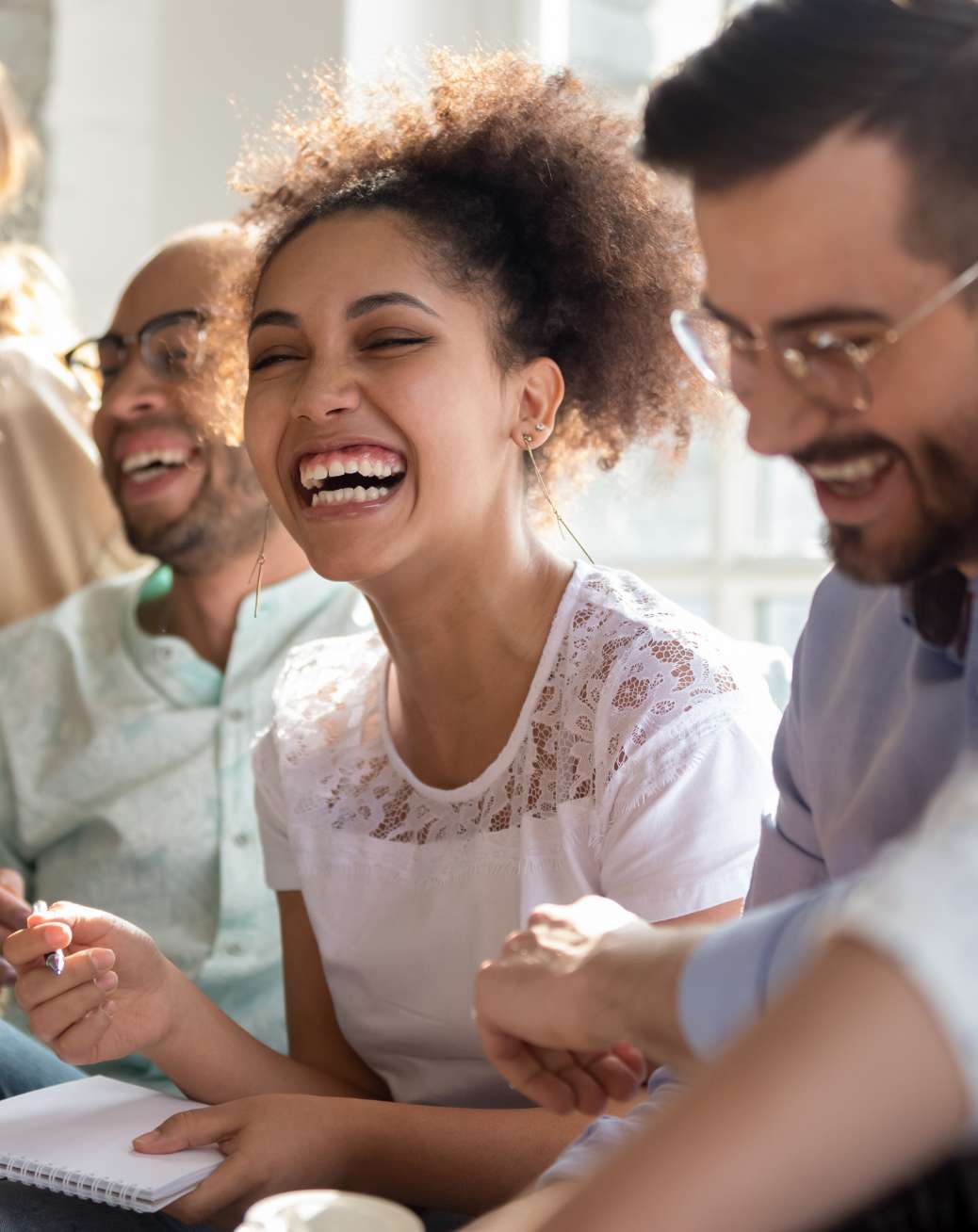 group laughing together