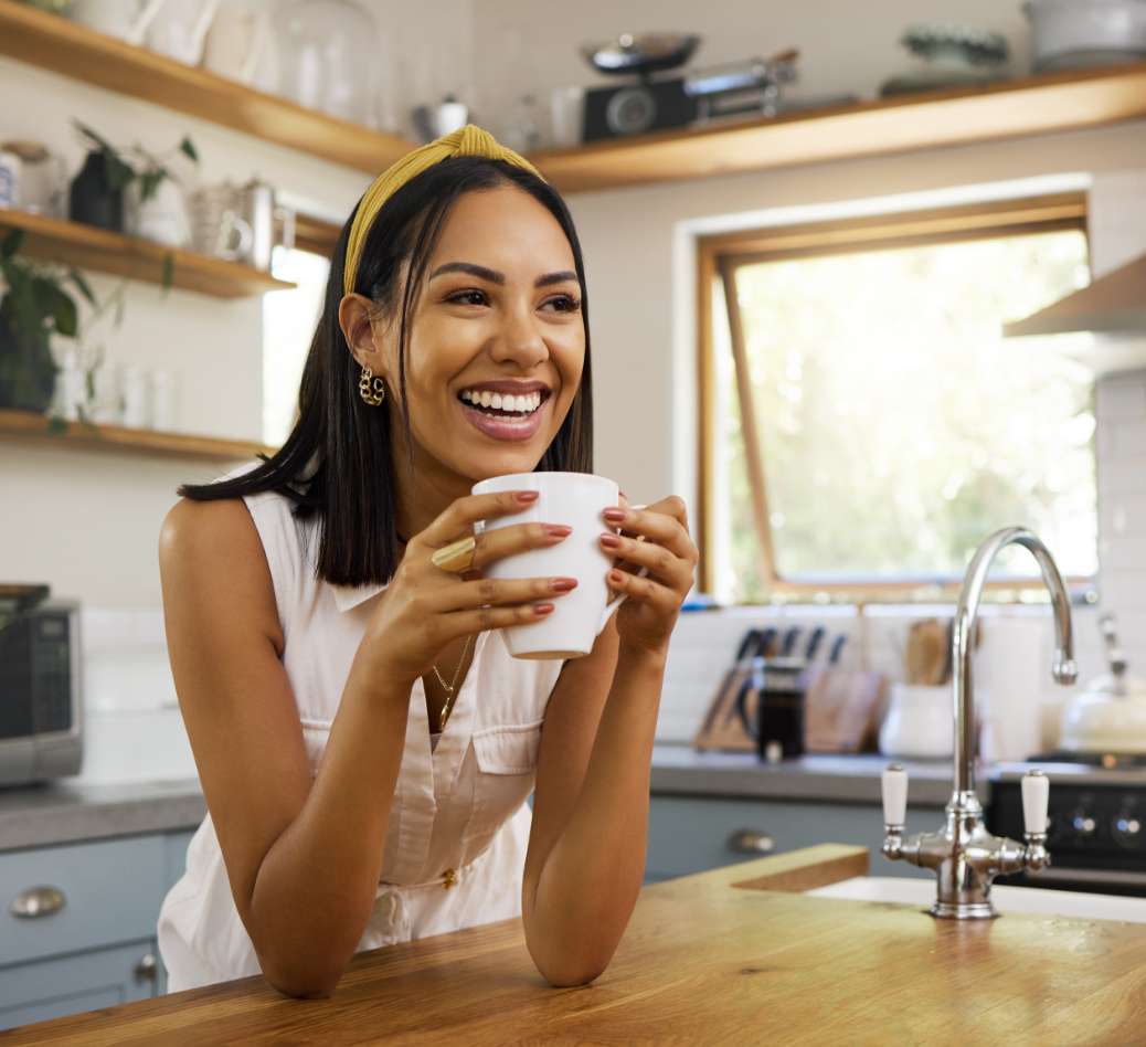lady drinking coffee