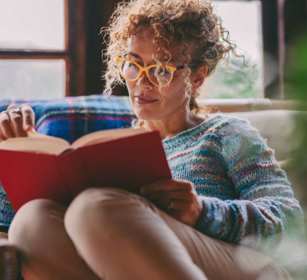 lady reading book
