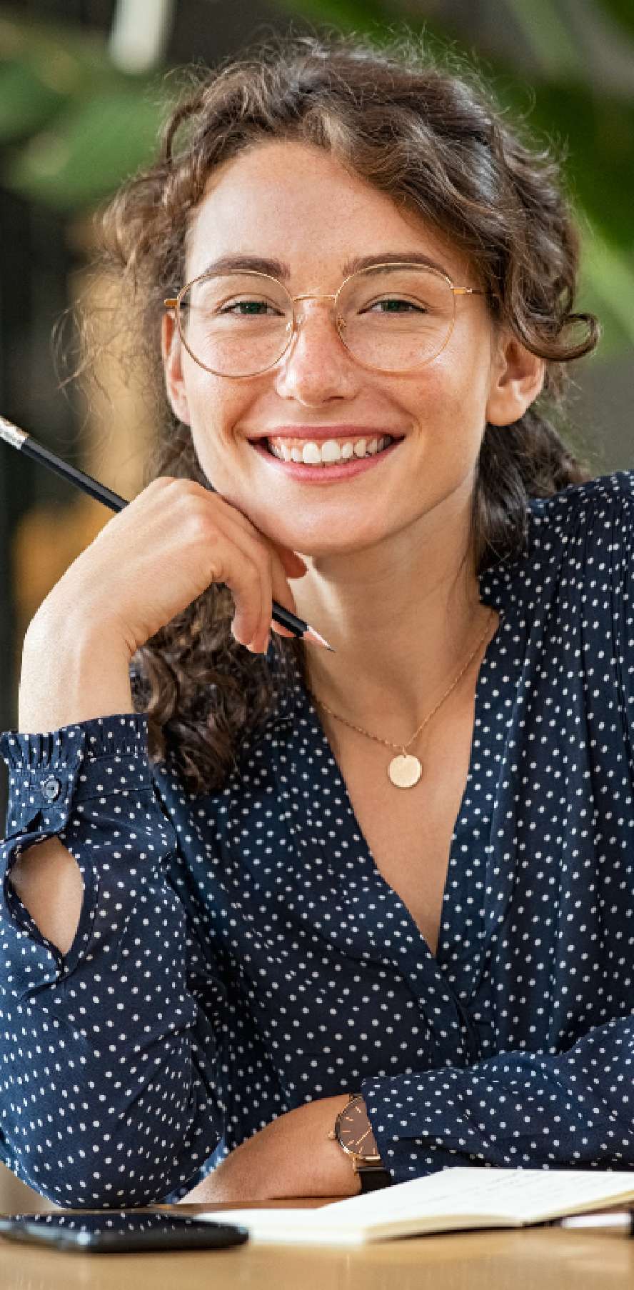 happy lady smiling